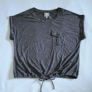 TRU Self Charcoal Space Dye Arrow🏹 Top - NWT